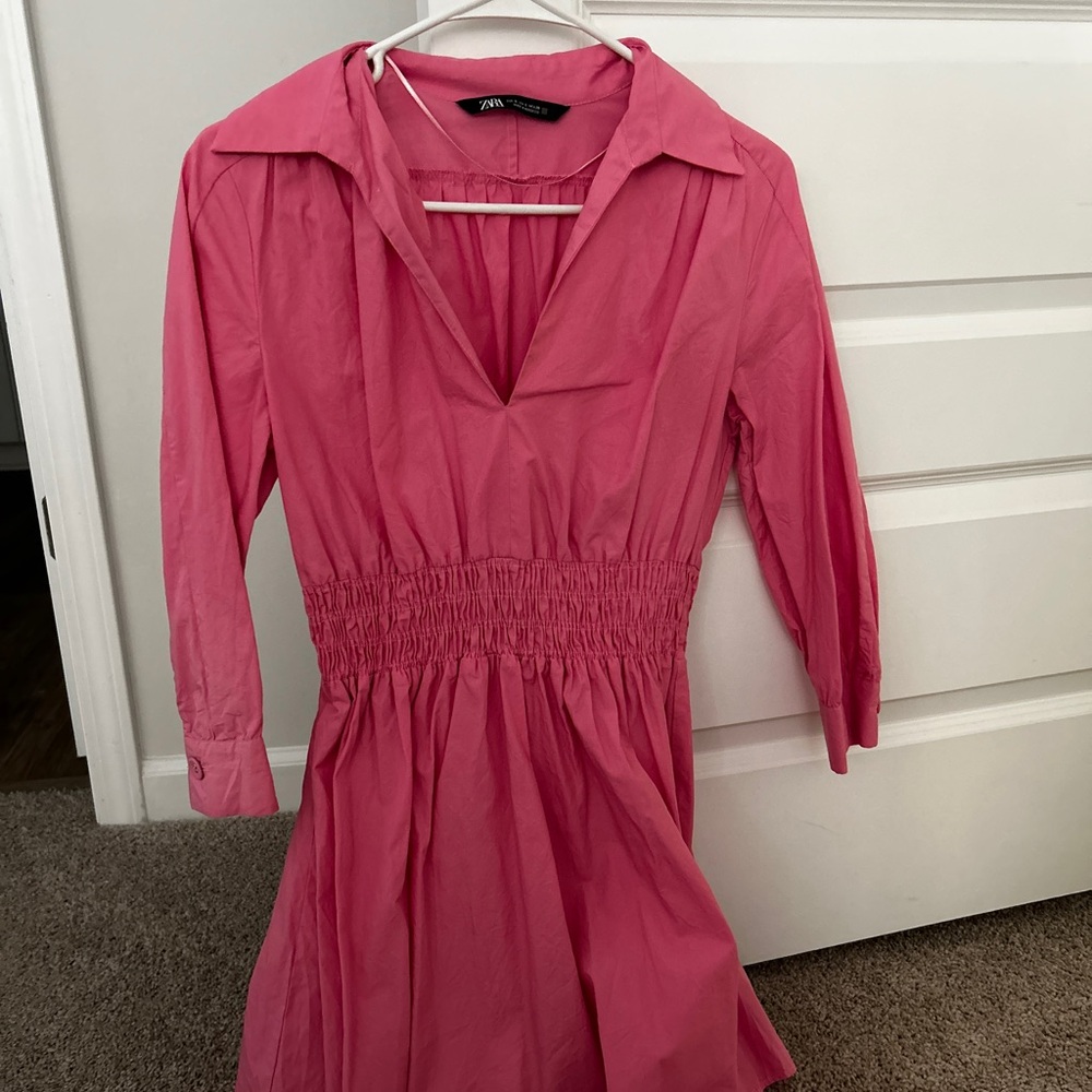 Zara Pink Collared Dress